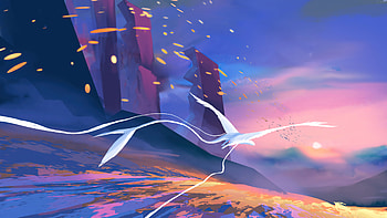 Petal Field Bird , birds, artist, artwork, digital-art, artstation HD wallpaper