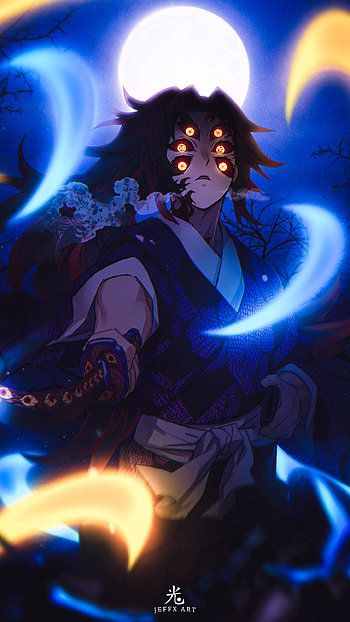 Upper Moon One 悪魔, electric blue, art, demon slayer, lua superior, tanjiro, kimetsu no yaiba, upper moon, muzan, nezuko, oni, kibutsuji HD phone wallpaper