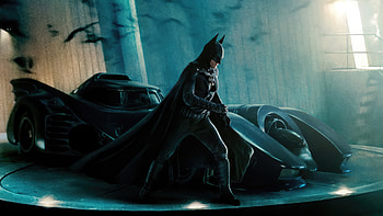 The Flash (2023) — Batman & Batmobile Ultra, The Flash (2023) HD wallpaper