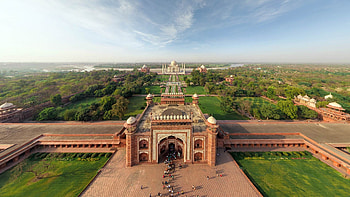 Aerial view of Taj Mahal, Breathtaking landscape, Agra, India, Stunning graphy HD wallpaper