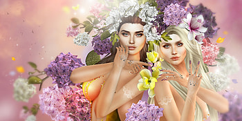 ღ, Painting, Flowers, Girls, Wreath HD wallpaper