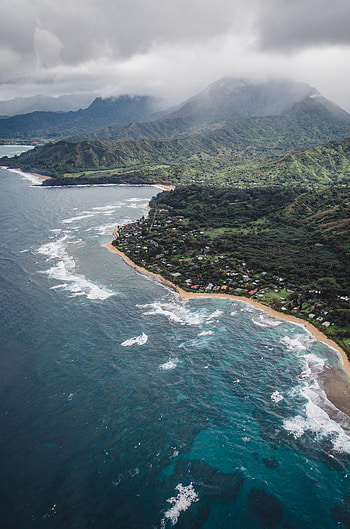 Nature, Sea, View From Above, Coast, Village, Island HD phone wallpaper