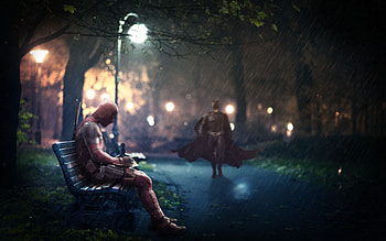 Deadpool And Batman, deadpool, batman, superheroes, artist, deviantart HD wallpaper