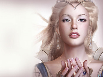 Fantasy Woman, blond, fantasy, 3d, pretty HD wallpaper