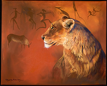 Lion Cave, proud, colours, lion, ancient, intelligence, beauty, africa, history, strong, , old art, drawings, cave, female, keen, story, sharp, survivor HD wallpaper