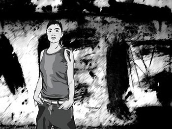 A Gabstract, black, abstract, grey, boy, whit HD wallpaper