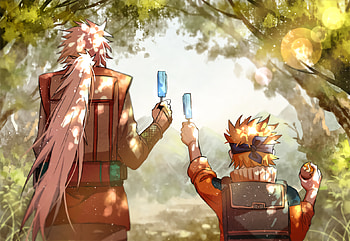Naruto Anime Uzumaki Naruto Jiraiya Naruto Shippuuden Anime Anime Boys Outdoors Trees Sunlight Plant - Resolution:, Naruto and Jiraiya Popsicle HD wallpaper