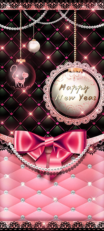 New year pink Leather, red, Festival, magenta, Ribbon, Kitten bell, Diamond, Premium, Happy new year HD phone wallpaper