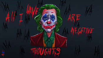 All I Have Negative Thoughts Joker, joker, superheroes, artwork, artist, behance HD wallpaper