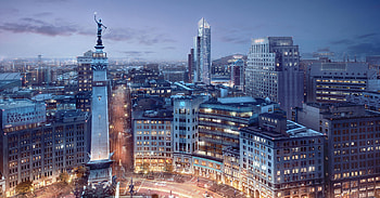 Indianapolis Skyline, Detroit Urbanplanning, Washington DC HD wallpaper