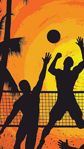 Volleyball, Painting Background HD phone wallpaper