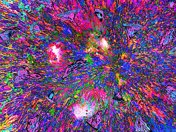 Burst of Psychedelic Colors, blue, purple, shapes, pink, white, abstract, yellow, psychedelic HD wallpaper