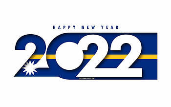 Happy New Year 2022 Nauru, white background, Nauru 2022, Nauru 2022 New Year, 2022 concepts, Nauru, Flag of Nauru HD wallpaper