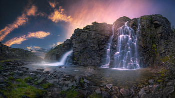 Rondane, Waterfalls HD wallpaper