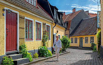 Old Lund, Sweden, old, town, street, Sweden, houses, Lund HD wallpaper