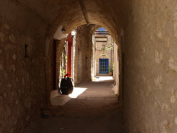 Mesta village, island, greece, house, street, houses, home, chios, stones HD wallpaper