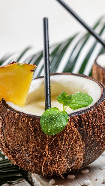 Coconut, Pina colada, Tropical cocktail, Fruity goodness HD phone wallpaper