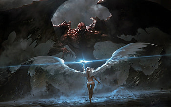 Angels fighting demons fantasy art angel wings demon wings | | 286997 | UP HD wallpaper