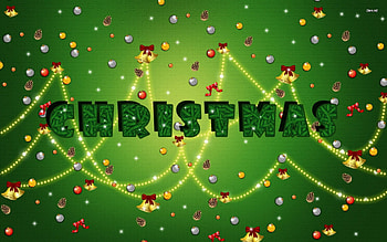 Christmas Cheer, 3d and cg, abstract, beads, christmas, ornaments, decorations, bells HD wallpaper