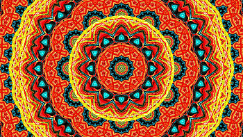 Bright, Yellow, Orange, Blue, Red, Circles, Art, Pattern, Shapes, Fractal, Abstraction Abstract HD wallpaper