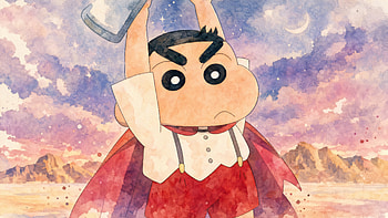 Crayon Shin-chan — Little Hero at Sunset HD wallpaper