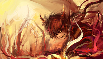 Art, Eyes, Colourful, Colorful, Demon, Devil HD wallpaper
