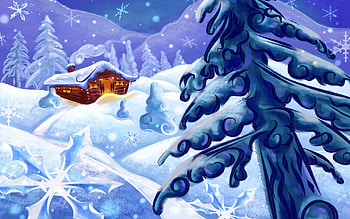 Landscape, Winter, Trees, New Year, Fir-Trees, Christmas, Xmas HD wallpaper