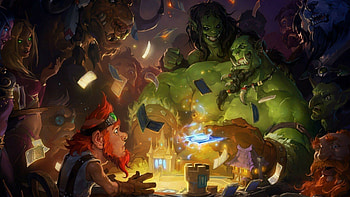 Hearthstone gaming characters, Magical spell casting, Epic battles, Iconic card game HD wallpaper