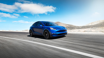 Tesla Model Y, blue compact SUV, 2019 HD wallpaper