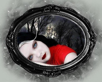 GIRL IN RED, gothic, red, greeneyes, girl, dress, dark HD wallpaper