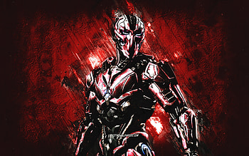 Triborg, Mortal Kombat Mobile, Triborg MK Mobile, Mortal Kombat, red stone background, Mortal Kombat Mobile characters, grunge art, Triborg Mortal Kombat HD wallpaper