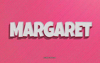 Margaret, pink lines background, with names, Margaret name, female names, Margaret greeting card, line art, with Margaret name HD wallpaper