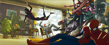 Spider-Man: Across the Spider-Verse – Epic Multiverse Action Scene, movie, Spider-Man: Across the Spider-Verse HD wallpaper