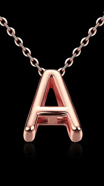 A Letter, Pink Gold, locket HD phone wallpaper