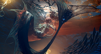 Mermaid, fantasy, art, wlop, underwater, girl, siren, dark HD wallpaper