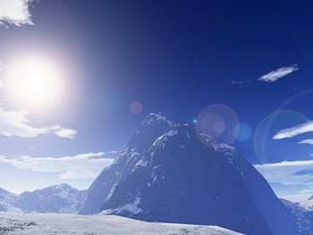 Shiny Mountain, winter, shine, snow, sky, nature, sun, mountain HD wallpaper