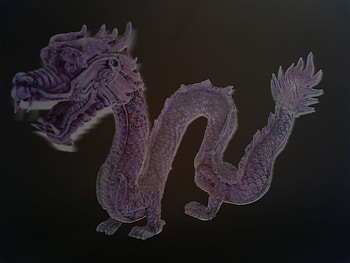 Luminous Dragon 2.0, dragon, black, shiny, light HD wallpaper