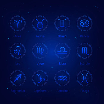 Zodiac sign icons, Galaxy stars background, Astrology horoscope, Vector art HD phone wallpaper
