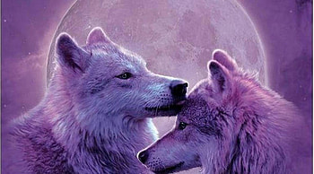 MoonWolves, Wolves, painting, animals, Moon, nature HD wallpaper