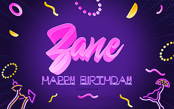 Happy Birtay Zane, , Purple Party Background, Zane, creative art, Happy Zane birtay, Zane name, Zane Birtay, Birtay Party Background HD wallpaper
