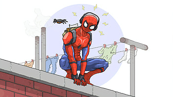 Spidey After School, spiderman, superheroes, artist, artwork, digital-art, dribbble HD wallpaper