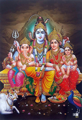 Shiva Family - Lord Shiva with Parvati Ganesha Murugan (via eBay: Indian_ash). Lord shiva family, Lord shiva, Lord shiva painting HD phone wallpaper