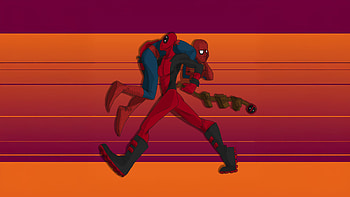 Deadpool X Spiderman Off To Fight Crime, deadpool, spiderman, superheroes, artwork, art, digital-art, deviantart HD wallpaper