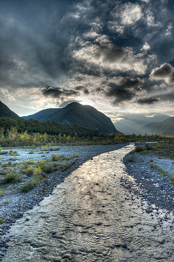 Landscape, Nature, Rivers, Mountains, Clouds HD phone wallpaper