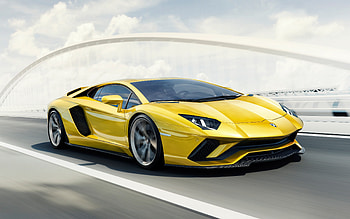 Yellow supercar, Lamborghini Aventador HD wallpaper