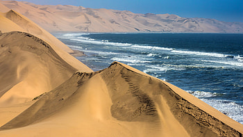 Namibia dune landscape, Desert beauty, Ocean views, Serene sand HD wallpaper