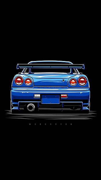 Rear View Art, Nissan Skyline R34 HD phone wallpaper