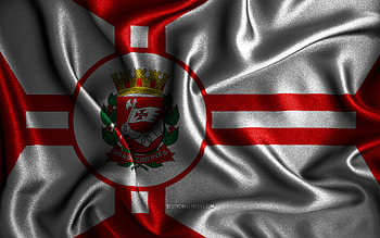 Sao Paulo flag, , silk wavy flags, brazilian cities, Day of Sao Paulo, Flag of Sao Paulo, fabric flags, 3D art, Sao Paulo, cities of Brazil, Sao Paulo 3D flag HD wallpaper
