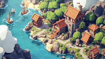 Isometric RPG Town: Stunning, isometric, RPG, town HD wallpaper