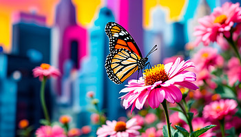 **Vibrant Butterfly Garden - Ultra **, butterfly garden, butterfly, flower, nature, colorful HD wallpaper